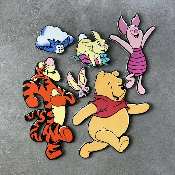 DISNEY WINNIE THE POOH PRESSBOARD WALL DECOR COMPLETE SET - Picture 1 of 7
